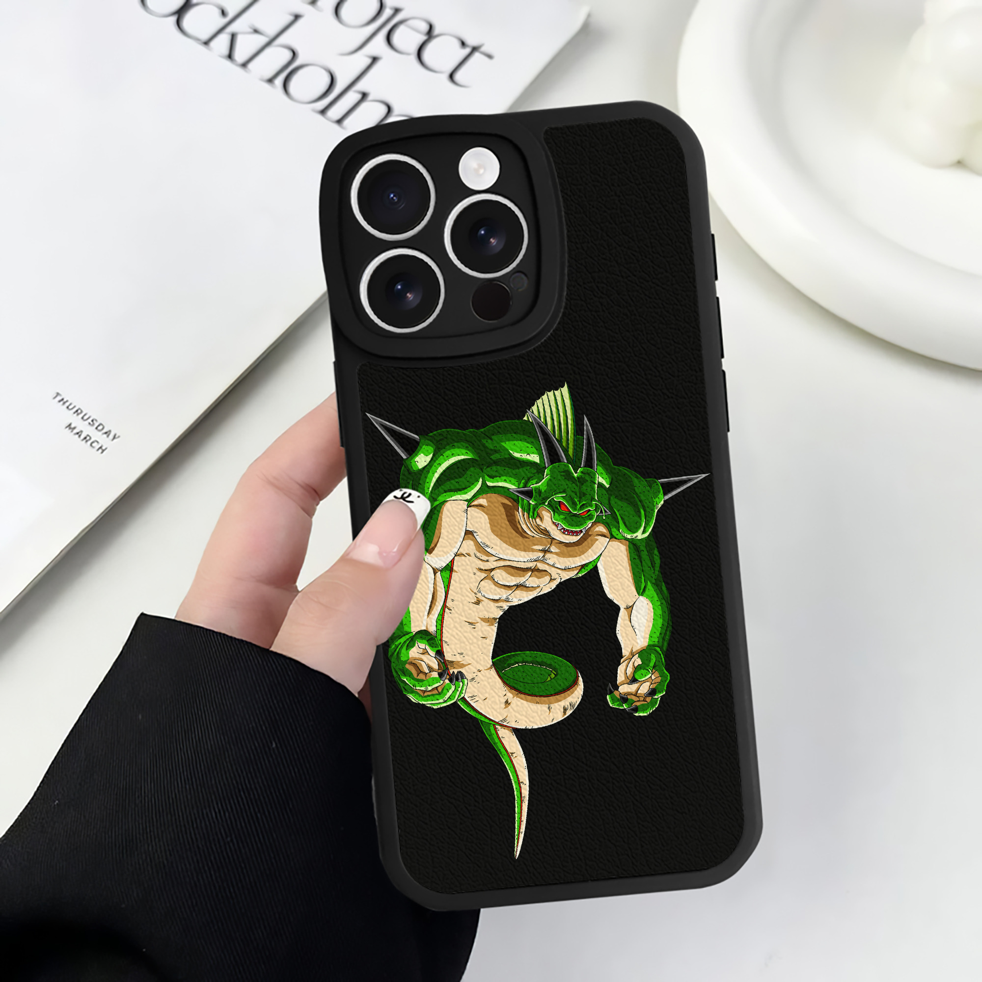 （画像用） ドラゴンボール 神龍 シェンロン DRAGON BALL Shenron 【iPhone 16シリーズ対応】シリコンスマホケース（レザー調） 材質：シリコン